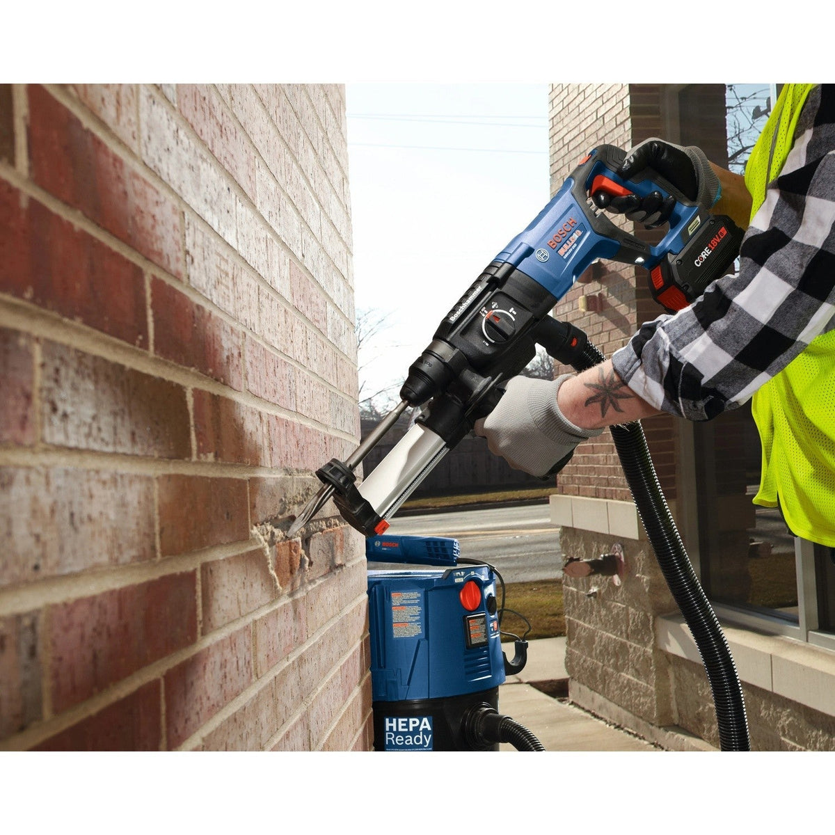 Bosch GBH18V-26DK24 18V 1" SDS-plus EC Brushless Rotary Hammer Kit with Two 8 Ah Batteries and Charger
