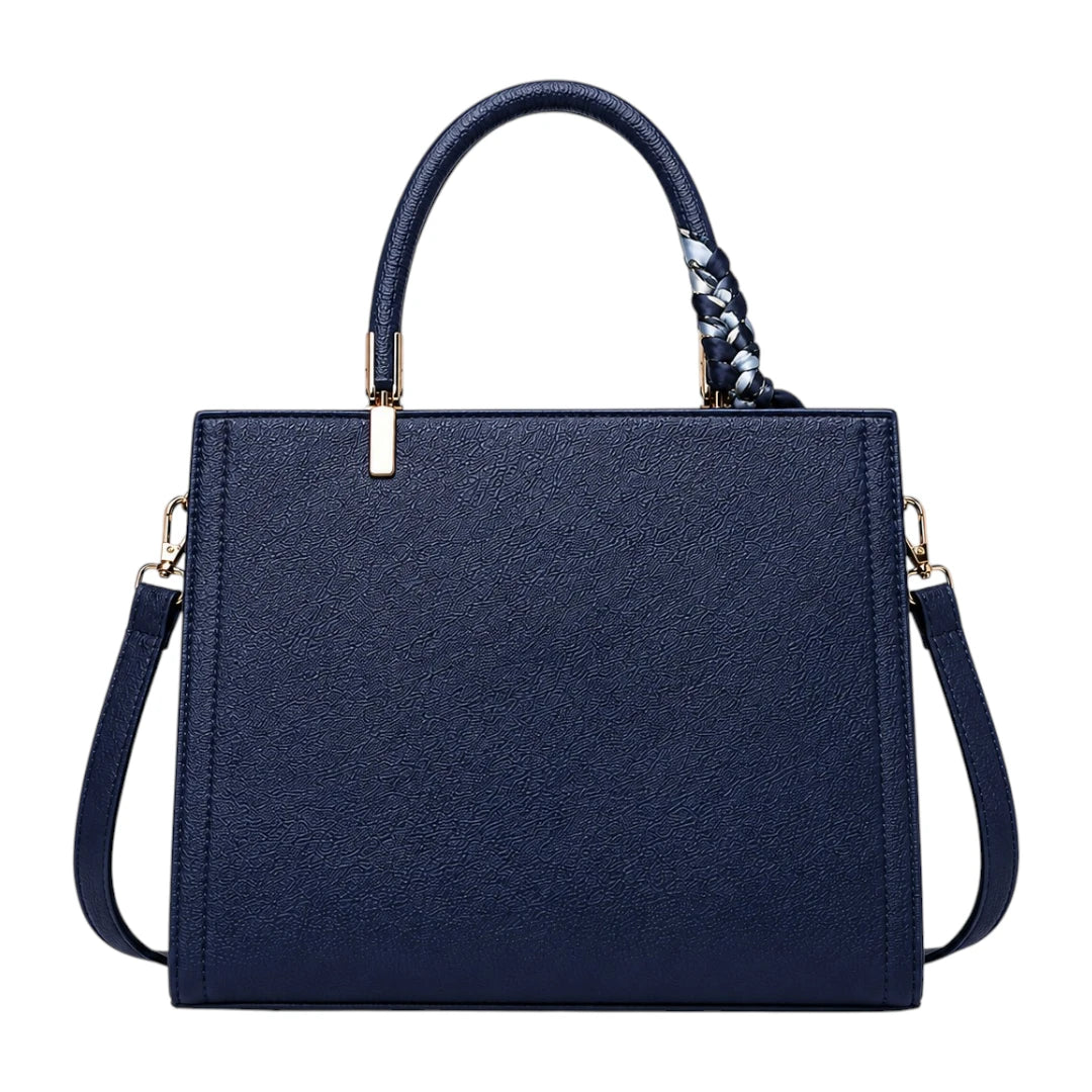 Elvenza Navy Scarf Women’s Structured Handbag