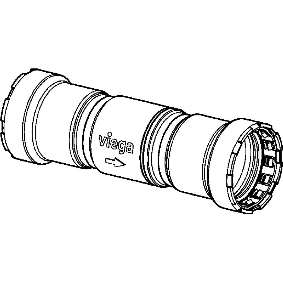 Viega 29075 (5174) MegaPress 316 2 in. x 2 in. Stainless Steel Press Inline Check Valve (1 Each)