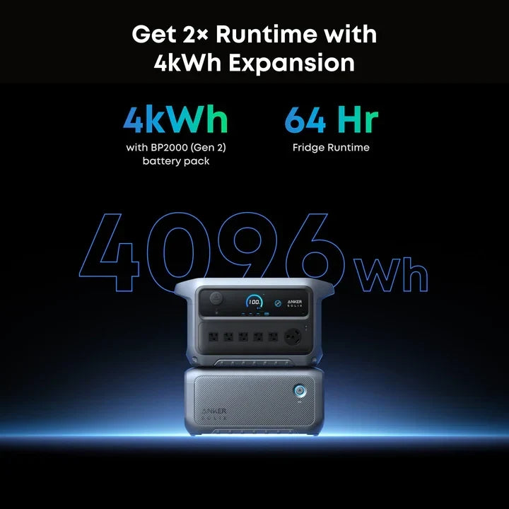 Anker B17831A1 C2000 Gen 2 Portable Power Station 2048Wh w/ Expansion Battery