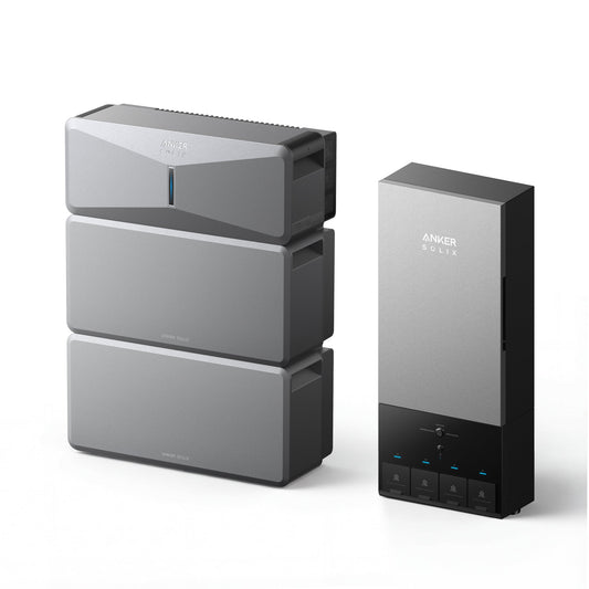 Anker B17E114A E10 Automatic Backup Kit | 12kWh LiFePO4 Battery | 10-30kW Turbo Output | Smart Grid & Storm-Guard