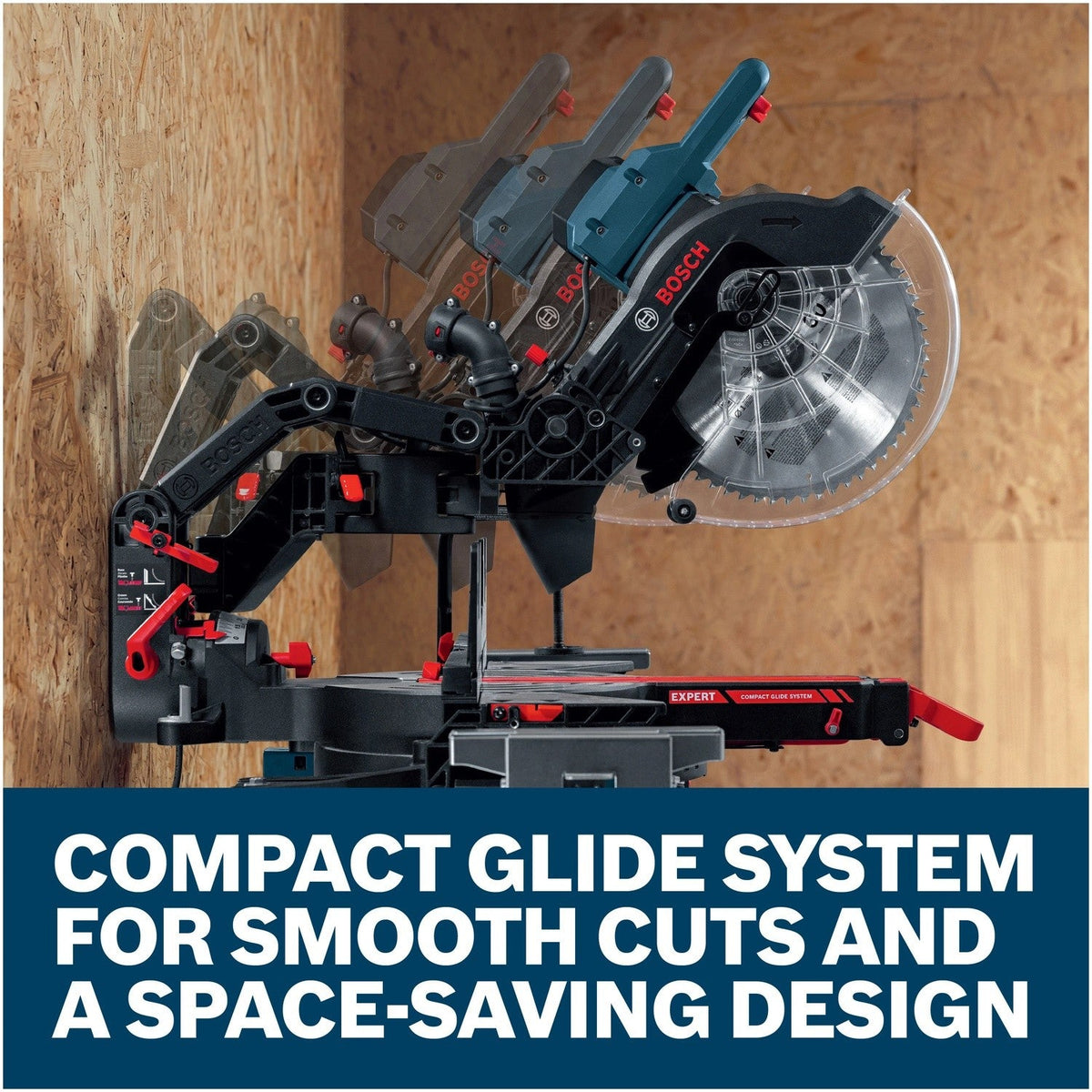 Bosch EXCM341-305GD 12" 15 Amp Dual Bevel Glide Miter Saw with Compact Glide System