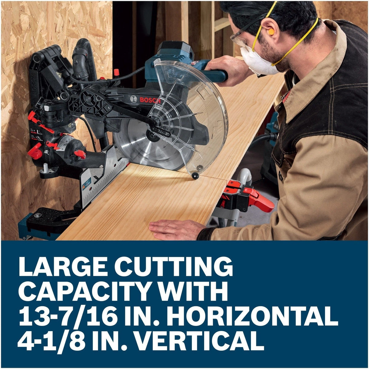 Bosch EXCM341-305GD 12" 15 Amp Dual Bevel Glide Miter Saw with Compact Glide System