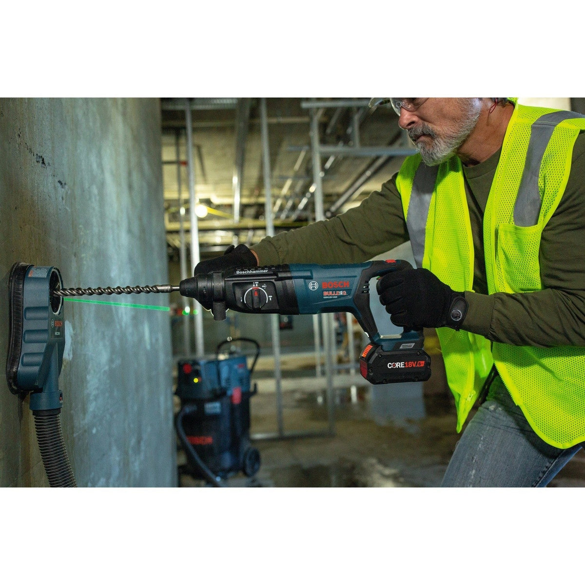 Bosch GBH18V-26DK24 18V 1" SDS-plus EC Brushless Rotary Hammer Kit with Two 8 Ah Batteries and Charger