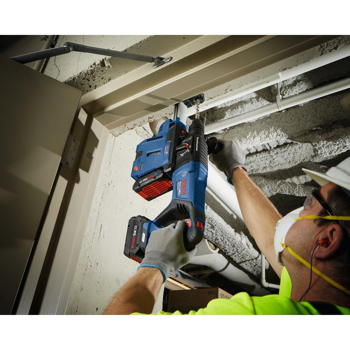 Bosch GBH18V-26DK24 18V 1" SDS-plus EC Brushless Rotary Hammer Kit with Two 8 Ah Batteries and Charger
