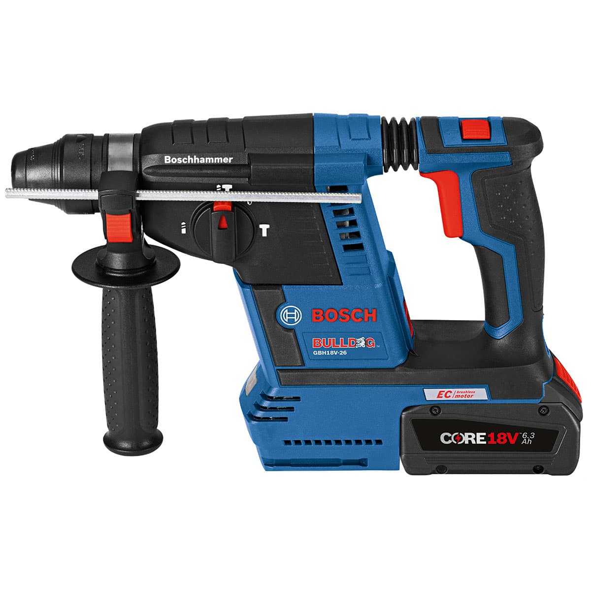 Bosch GBH18V-26K24AGDE 18V Brushless SDS-plus 1" Rotary Hammer Kit with Dust-Collection Attachment and CORE18V 8.0 Ah Batteries