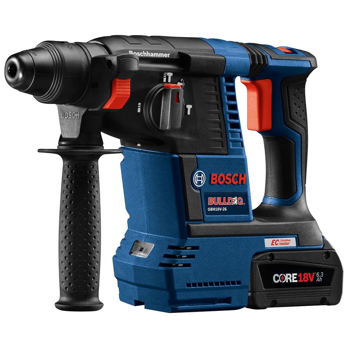 Bosch GBH18V-26K24AGDE 18V Brushless SDS-plus 1" Rotary Hammer Kit with Dust-Collection Attachment and CORE18V 8.0 Ah Batteries