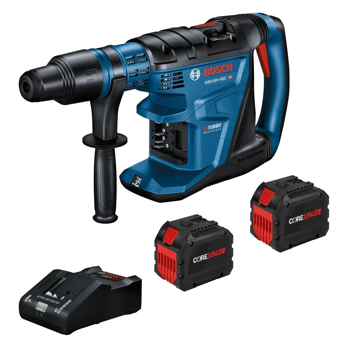 Bosch GBH18V-40CK27 18V Connected-Ready SDS-max 1-5/8" Rotary Hammer Kit with 12 Ah Batteries and Charger