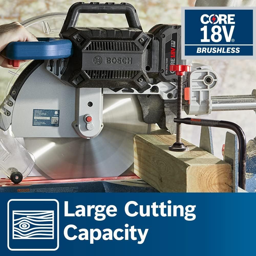 Bosch GCM18V-12SDN14 18V 12" Dual Bevel Sliding Miter Saw Kit with 8 Ah Battery and Charger