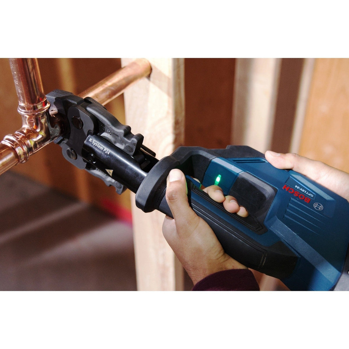 Bosch GPT18V-24L14 18V Cordless Press Tool Kit with 1/2"  3/4" and 1" Jaws