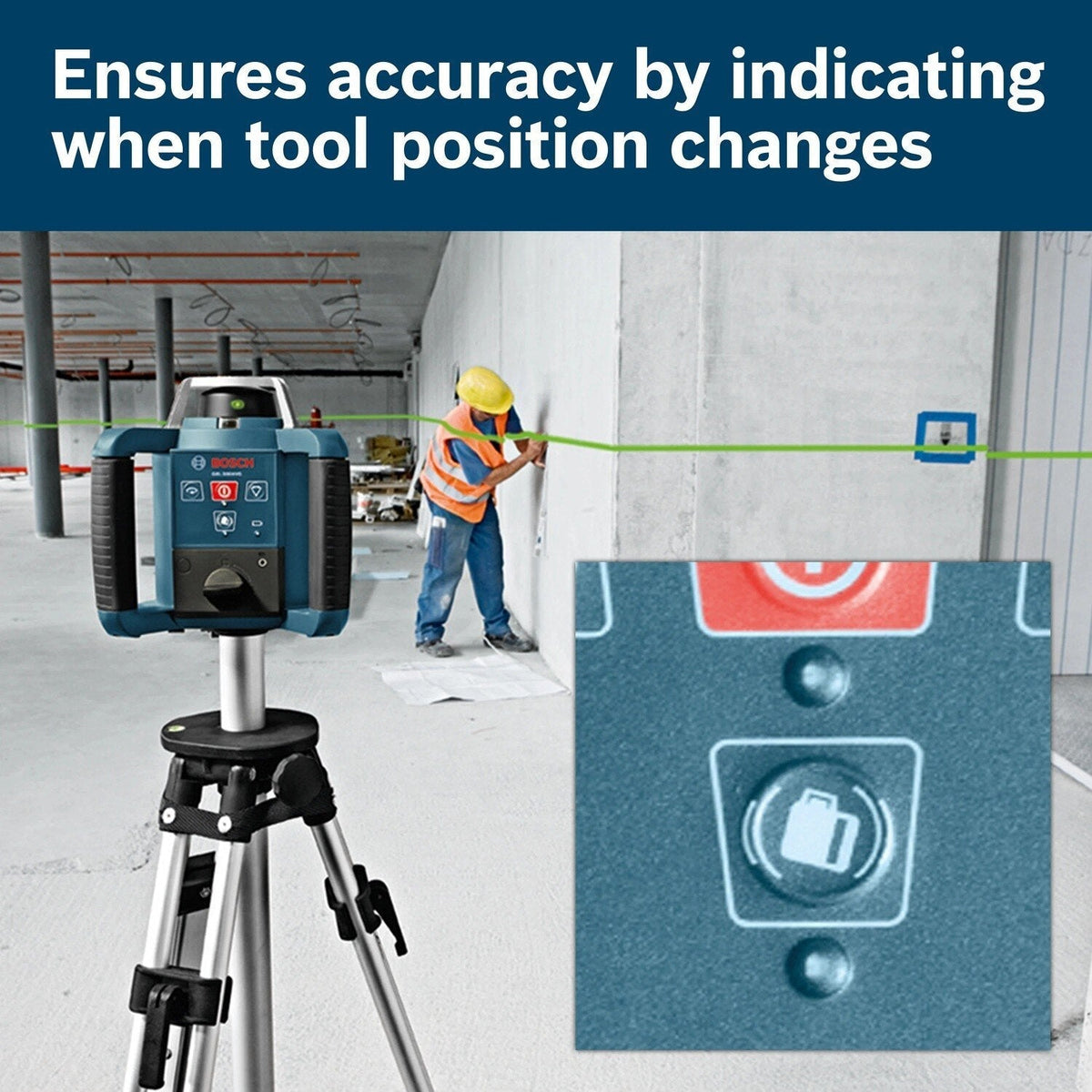 Bosch GRL 300 HVG Self Leveling Green Beam Rotary Laser with Layout Beam and 1000' Range