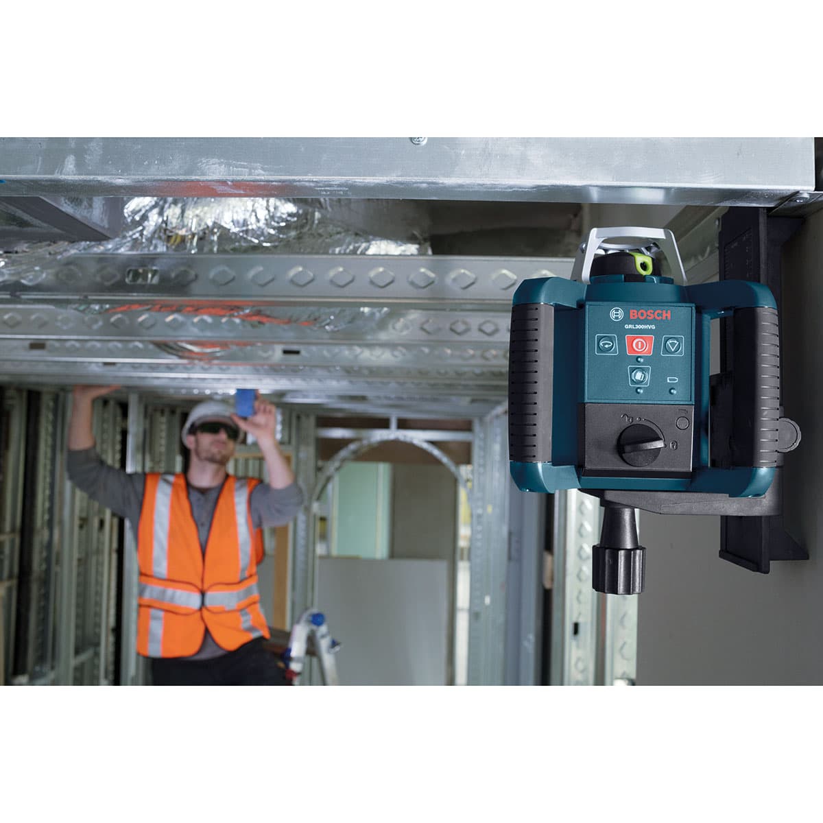 Bosch GRL 300 HVG Self Leveling Green Beam Rotary Laser with Layout Beam and 1000' Range