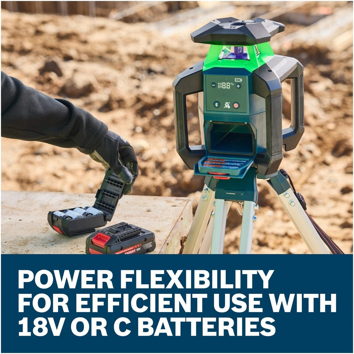 Bosch GRL18V-34P 18V Green Beam Rotary Laser Kit with Backpack and Receiver