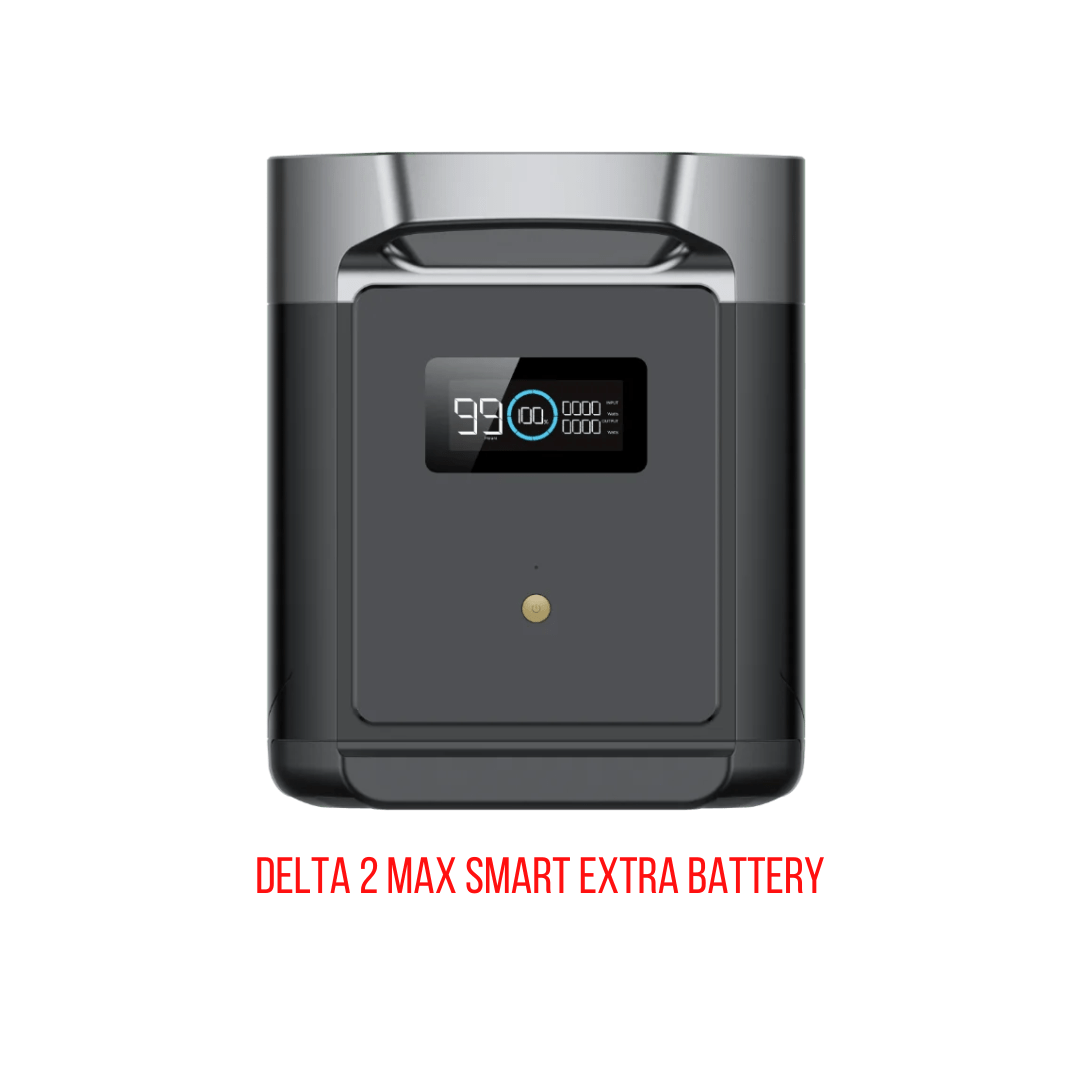 EcoFlow Delta 2 Max With 2 Extra Batteries 6144Wh 2400W LiFePO4 Solar Generator + 200W Portable Monocrystalline Solar Panels Kit