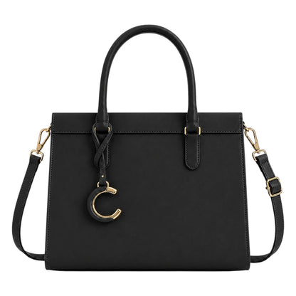 Elvenza Classic Black Women’s Structured Handbag