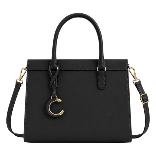 Elvenza Classic Black Women’s Structured Handbag