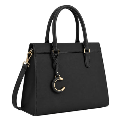Elvenza Classic Black Women’s Structured Handbag