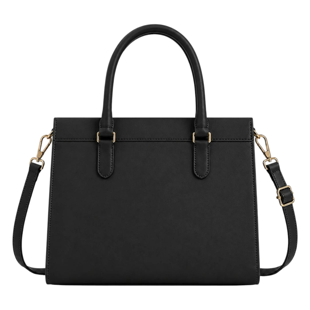 Elvenza Classic Black Women’s Structured Handbag