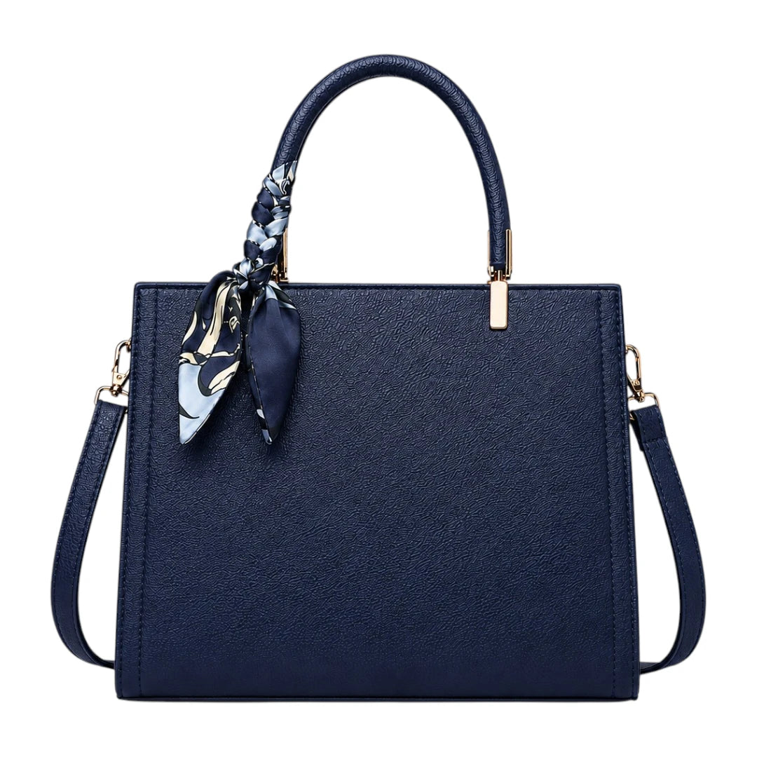 Elvenza Navy Scarf Women’s Structured Handbag