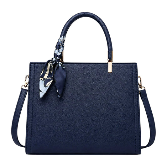 Elvenza Navy Scarf Women’s Structured Handbag