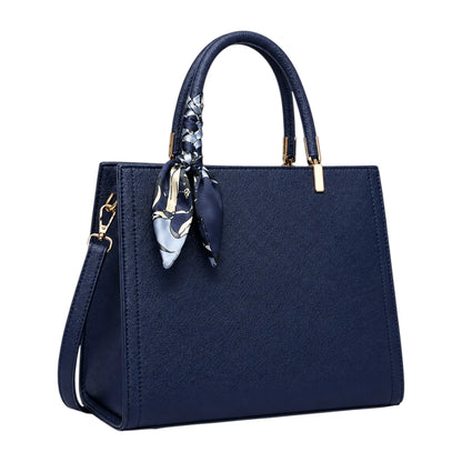 Elvenza Navy Scarf Women’s Structured Handbag