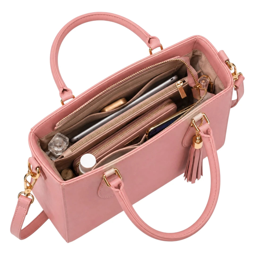 Elvenza Pink Tassel Women’s Structured Handbag