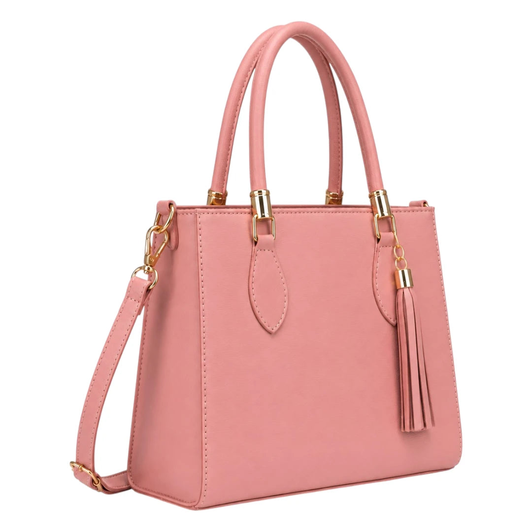 Elvenza Pink Tassel Women’s Structured Handbag