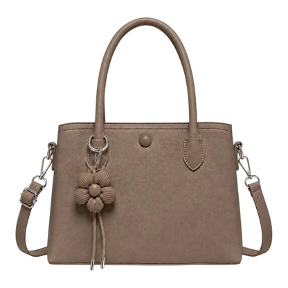Elvenza Taupe Floral Women’s Structured Handbag