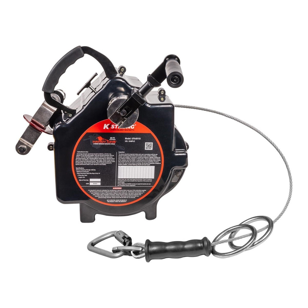 KStrong UFA40110 60 ' Adjustable 2 Person Temporary Horizontal Lifeline System