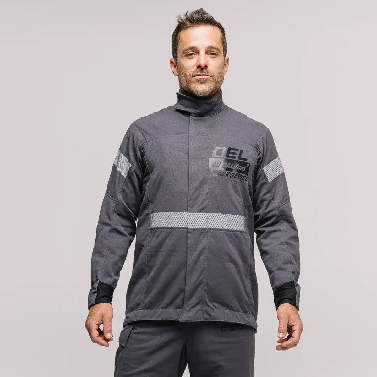 OEL Industries AFW40FL-PJB-M Medium 40 Cal Arc Flash Jacket and Bib Kit with Dual Fans and Lights