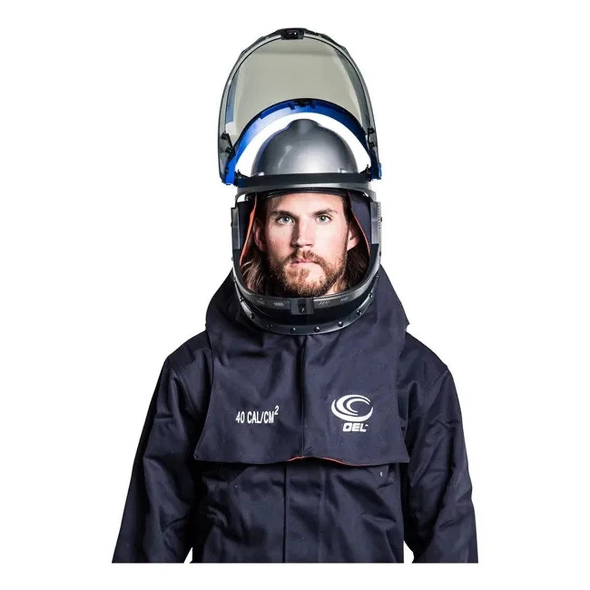 OEL Industries AFW40FL-PJB-XL 40 Cal Arc Flash Jacket and Bib Kit with Dual Fan Units and Light