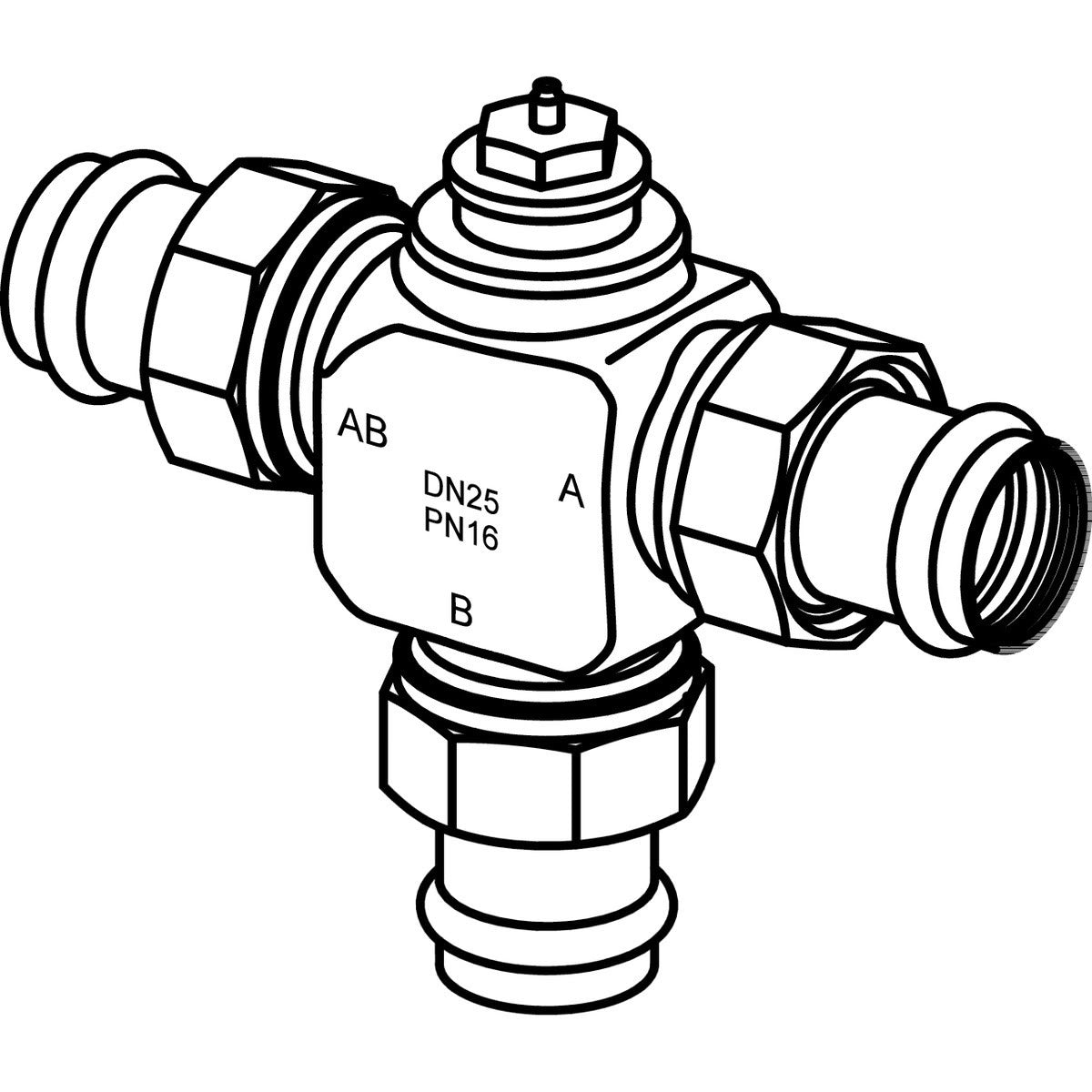 Viega 87440 (2976.3) 1-1/2 in Bronze Three-way Diverting and Mixing Valve with ProPress Ends (1 Each)