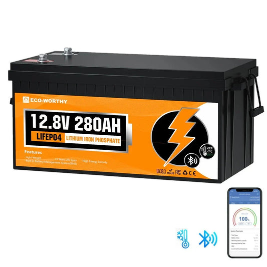 ECO-WORTHY 12V 280Ah Lithium Iron Phosphate Battery With Bluetooth
