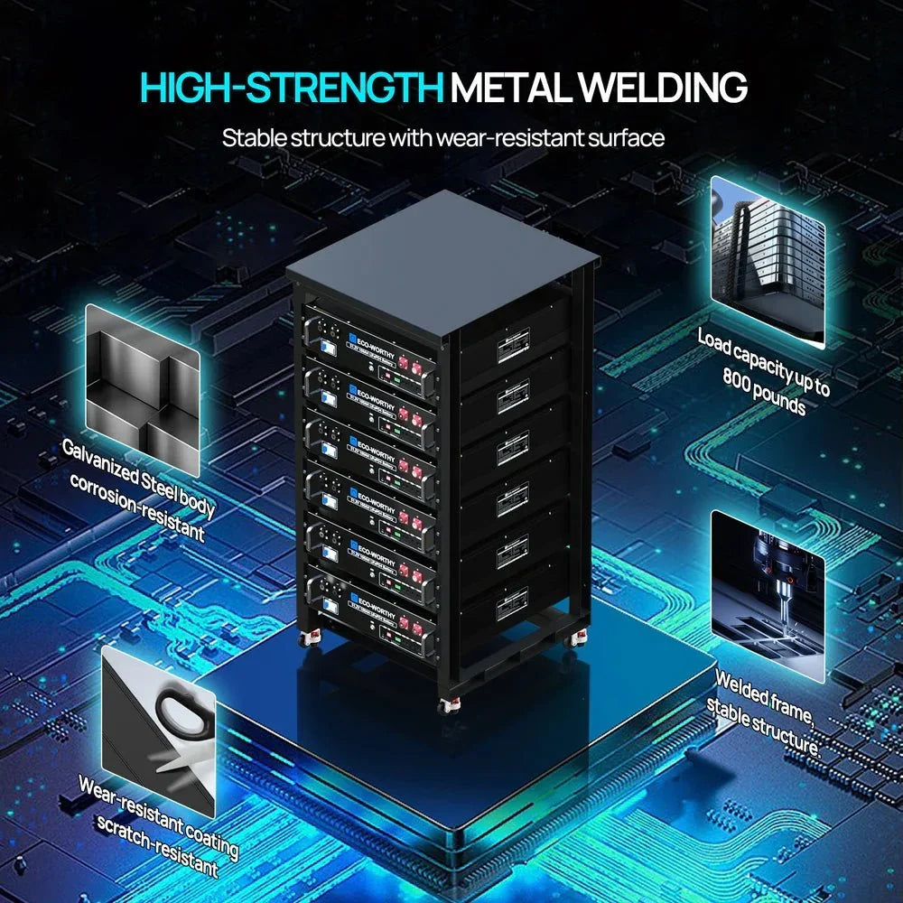 ECO-WORTHY 6-Layer 19 Inch Rack for 3U Server Rack Battery