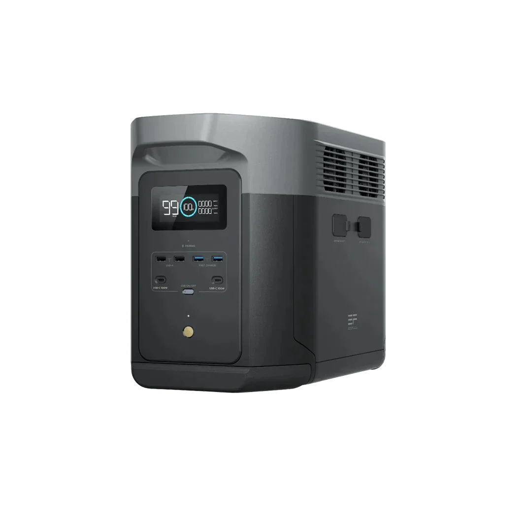 EcoFlow Delta 2 Max With Extra Battery 4096Wh 2400W LiFePO4 Solar Generator + 200W Rigid Monocrystalline Solar Panels Kit