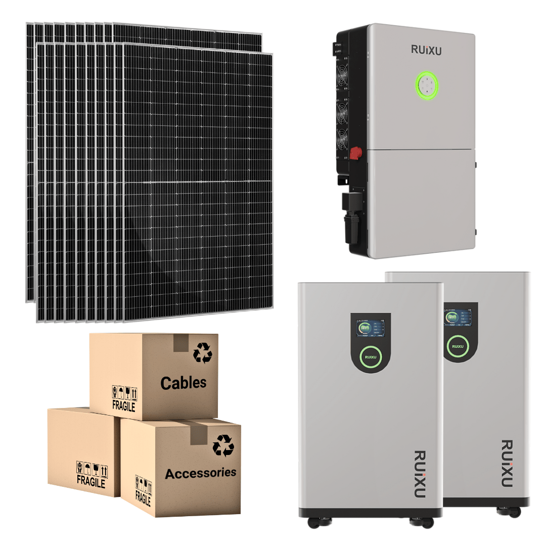 ELITE Solar Kit - 48V Battery Bank (16kWh-32kWh) + 11.4kW 120V/240V Hybrid Inverter + 550W Solar Panels