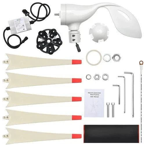 Natures Generator Lithium 3600 With 2 x 100W Monocrystalline Solar Panel + Wind Turbine