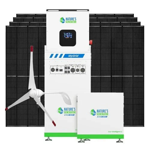 Natures Generator MyGrid 10K With Solar Battery + 8 x 410W Rigid Solar Panel + 350W Wind Turbine