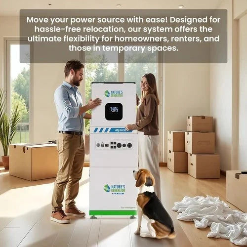 Natures Generator MyGrid 10K Solar Generator With 4 x 410W Rigid Solar Panels + 50A Automatic Transfer Switch