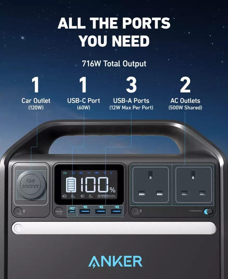 Anker 535 Portable Power Station 512Wh PowerHouse UK Battery 500W - BRAND NEW