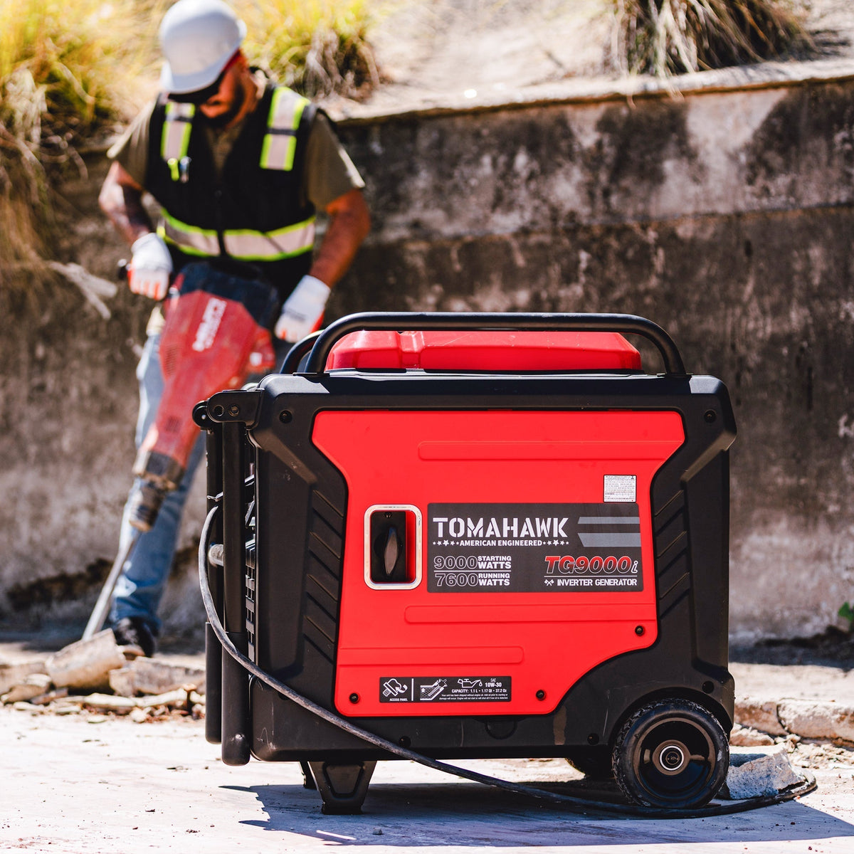 Tomahawk Power 10,500 Watt Inverter Generator Electric Start Super Quiet Portable Gas Power Professional Use