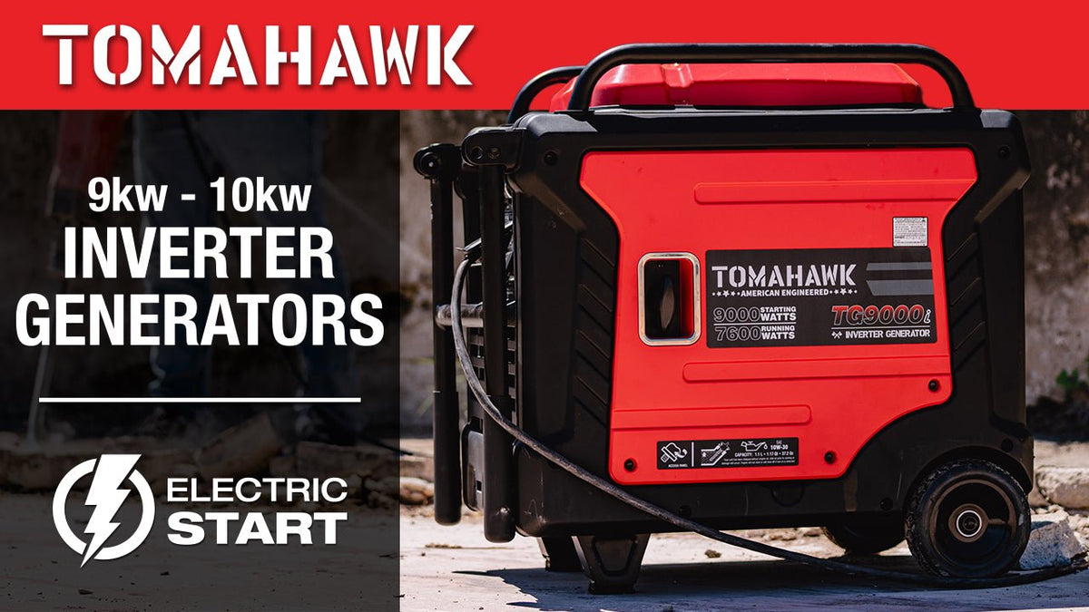 Tomahawk Power 10,500 Watt Inverter Generator Electric Start Super Quiet Portable Gas Power Professional Use